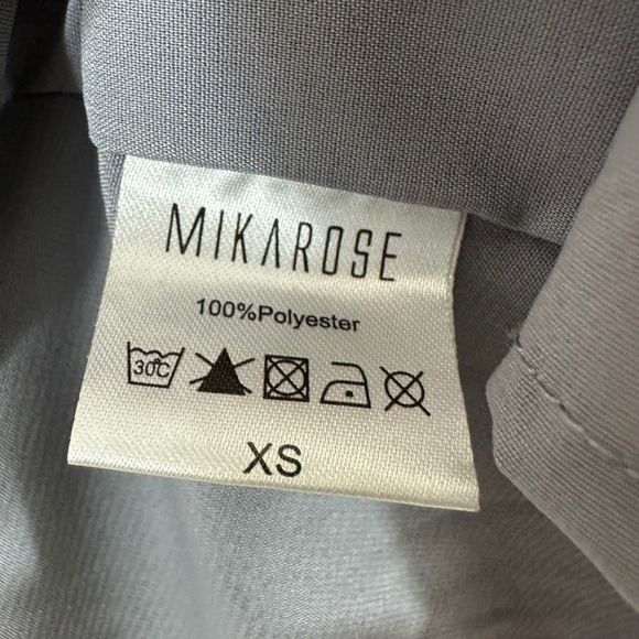 Mikarose Women's Dress Faded Blue Floral Tie Ruffles Sleeves Spring Midi Size XS - Picture 10 of 11